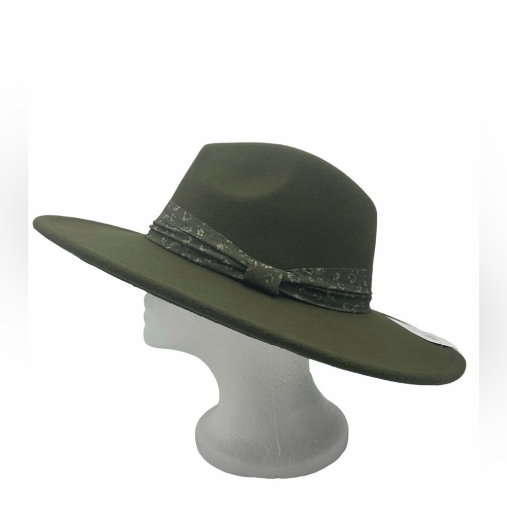 Olive Green Wide-Brim Hat